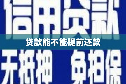 铁东贷款能不能提前还款