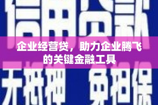 铁东企业经营贷，助力企业腾飞的关键金融工具