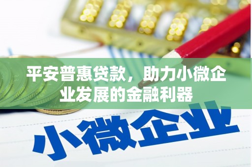 铁东平安普惠贷款，助力小微企业发展的金融利器