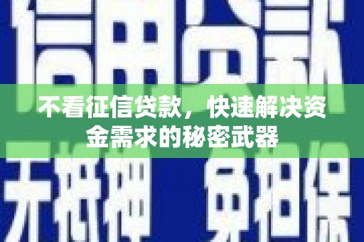 铁东不看征信贷款，快速解决资金需求的秘密武器
